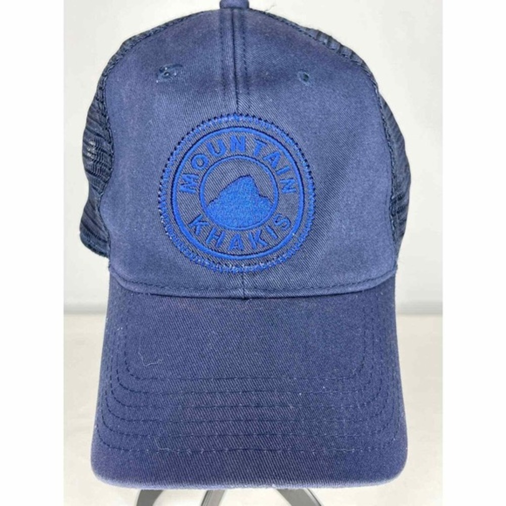 Mountain Khakis Unisex Trucker Hat Blue Hook & Loop Adjustable Camping Trail Cap